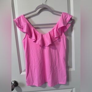 Lilly Pulitzer Pink Ruffle Tank Top Size XS